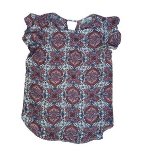 LOFT women’s  Multicolor Patterned Blouse size M
